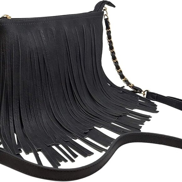 Fringe Crossbody Shoulder Bag with Strap, Tassel Messenger bag, Country Style We - Picture 2 of 8